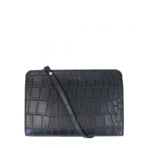 LouLou Essentiels Vintage Croco Silver Crossbody Black