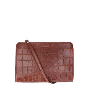 LouLou Essentiels Vintage Croco Silver Crossbody Cognac