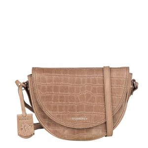 Burkely Croco Caia Crossover L Halfmoon Schoudertas Taupe