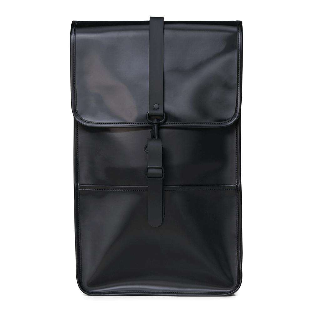 Rains Original Backpack Shiny Black Rains Original Backpack Shiny Black