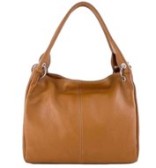 cognac lederen schoudertas Fabiana
