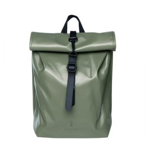 Veganbags Rains Roll Top Mini Backpack Shiny Olive