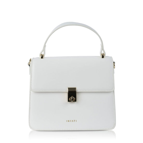 Veganbags Inyati Elody Top Handle Bag White Veganbags Inyati Elody Top Handle Bag White