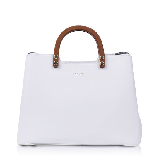 Veganbags Inyati Inita Top Handle Bag White Veganbags Inyati Inita Top Handle Bag White