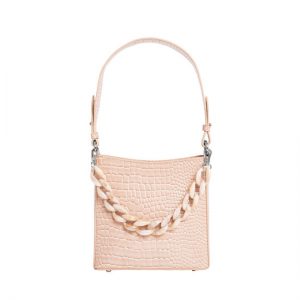 Veganbags Hvisk Amble Croco Small Sand Beige