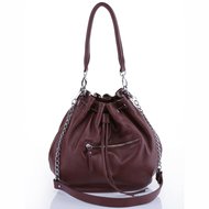 wijnrode leren schoudertas lucia