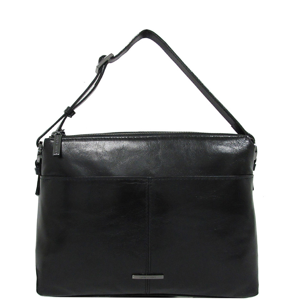 Claudio Ferrici Pelle Vecchia Flat Zipbag Large Schoudertas Black Claudio Ferrici Pelle Vecchia Flat Zipbag Large Schoudertas Black