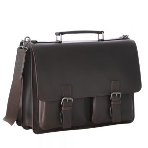 Leonhard Heyden Dakota Briefcase 2 Compartments Brown