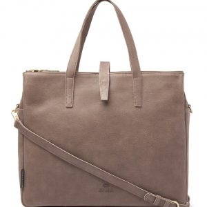 Fred de la Bretoniere Handtas structuurleer taupe