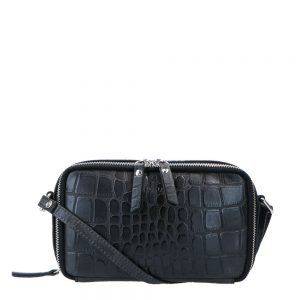 LouLou Essentiels Vintage Croco Silver Camera Bag Black