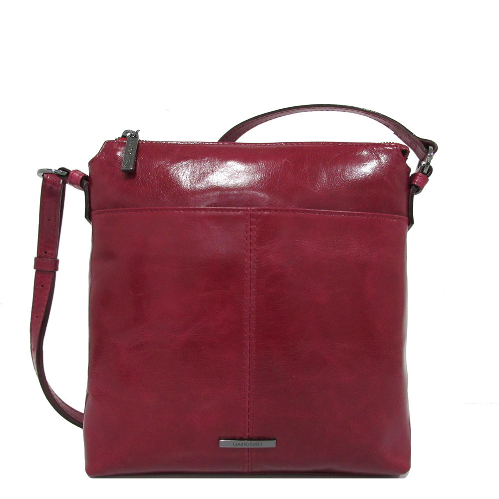 Claudio Ferrici Pelle Vecchia Flat Zipbag Schoudertas Red Claudio Ferrici Pelle Vecchia Flat Zipbag Schoudertas Red