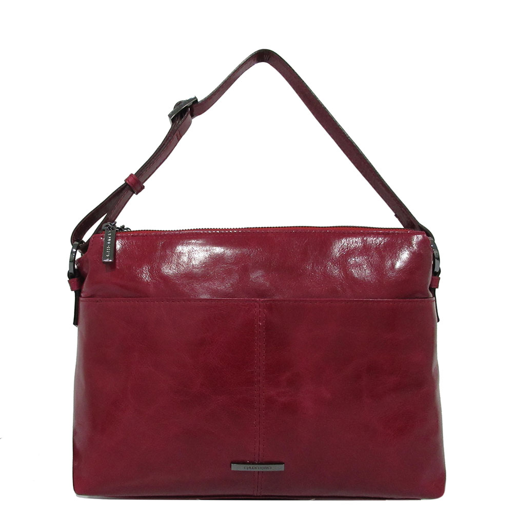 Claudio Ferrici Pelle Vecchia Flat Zipbag Large Schoudertas Red Claudio Ferrici Pelle Vecchia Flat Zipbag Large Schoudertas Red