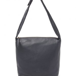 Fred de la Bretoniere Schoudertas zacht gladleer donkerblauw