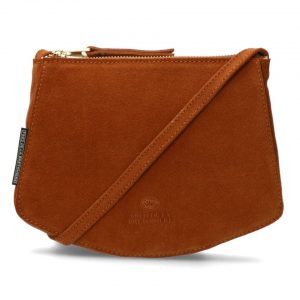 Fred de la Bretoniere Kleine crossbodytas suède cognac