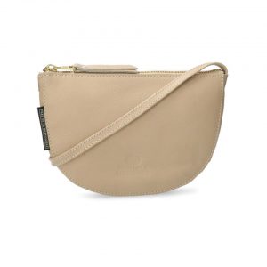 Fred de la Bretoniere Kleine crossbodytas glad leer beige