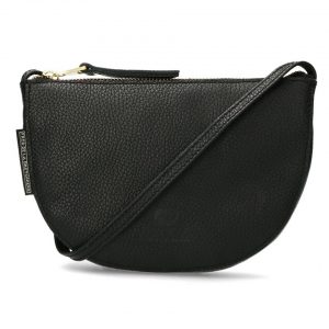 Fred de la Bretoniere Kleine crossbodytas  glad leer zwart