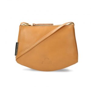 Fred de la Bretoniere Kleine crossbodytas natuurlijk gelooid leer cognac