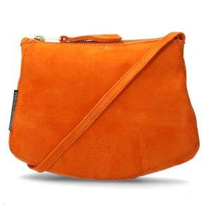Fred de la Bretoniere Kleine crossbodytas suède oranje