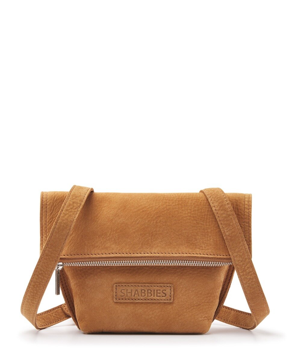Shabbies Kleine crossbodytas geschuurd leer bruin Shabbies Kleine crossbodytas geschuurd leer bruin