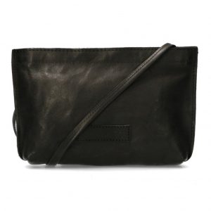 Shabbies Kleine crossbodytas gelooid leer zwart