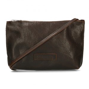 Shabbies Schoudertas leer donkerbruin