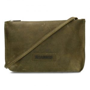 Shabbies Schoudertas leer olijfgroen