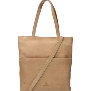 Fred de la Bretoniere Crossbody grof leer lichtbruin