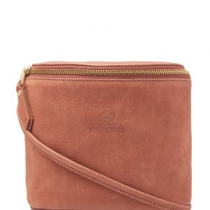 Fred de la Bretoniere Marianneke crossbodytas structuurleer roestbruin