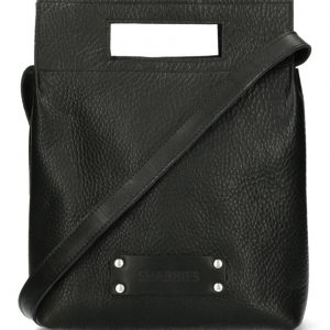 Shabbies Crossbody tas glad leer zwart