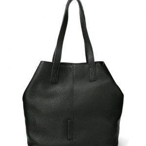 Shabbies Shopper structuurleer zwart