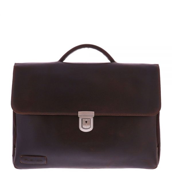 Plevier Vintage Oxford Laptoptas 3-vaks 15.6" Brown