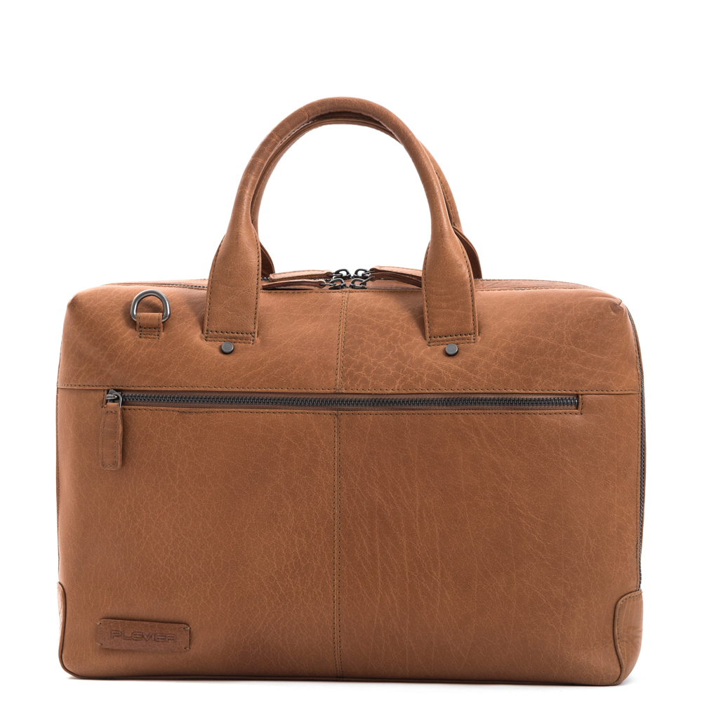 Plevier Flint Laptoptas 2-Vaks 15.6" Cognac Plevier Flint Laptoptas 2-Vaks 15.6" Cognac