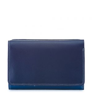 Mywalit Medium Tri-Fold Wallet Outer Zip Portemonnee Denim