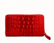 Rode croco portemonnee van leer