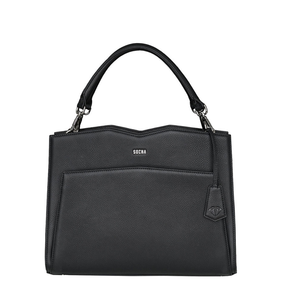 Socha Diamond Leather Shoulder Businessbag 12-14" Black Socha Diamond Leather Shoulder Businessbag 12-14" Black