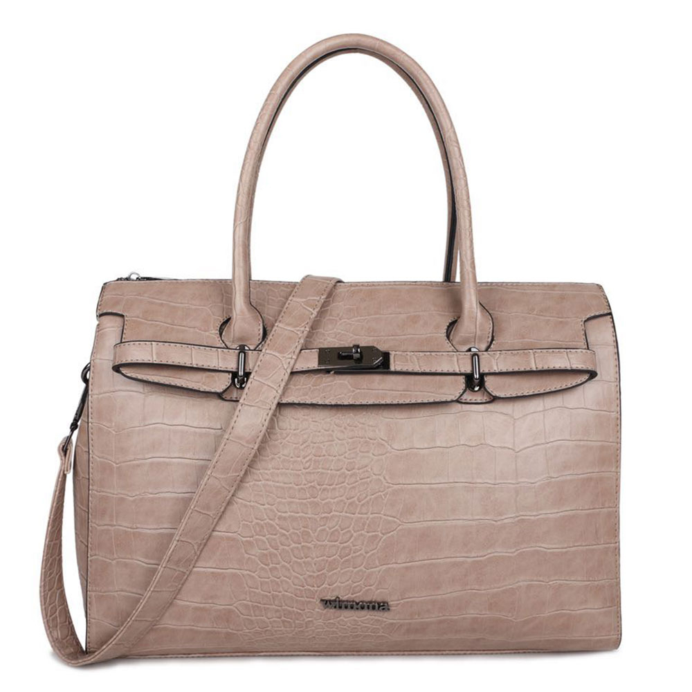 Wimona Sofia Schoudertas Croco Taupe Wimona Sofia Schoudertas Croco Taupe