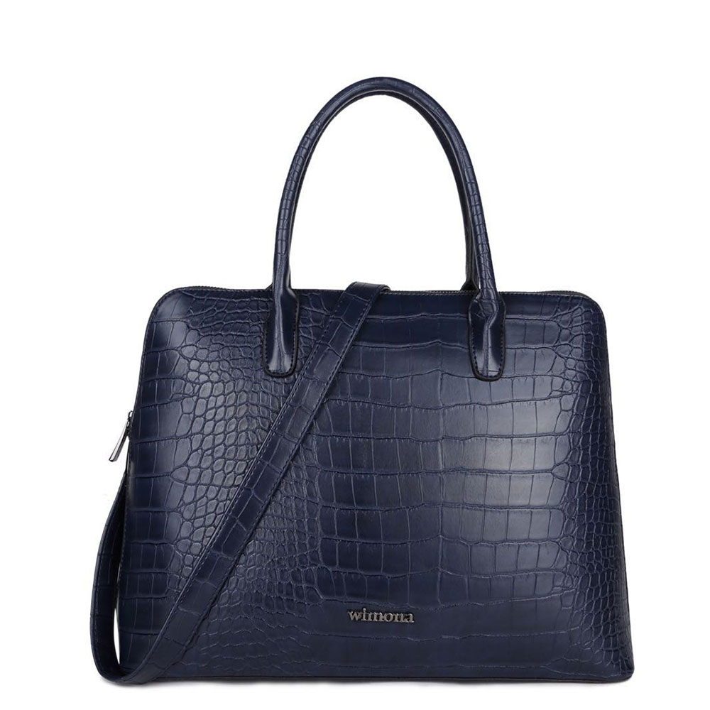 Wimona Luisa Schoudertas Croco Navy Wimona Luisa Schoudertas Croco Navy