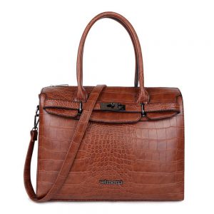 Wimona Liona Handtas Croco Cognac