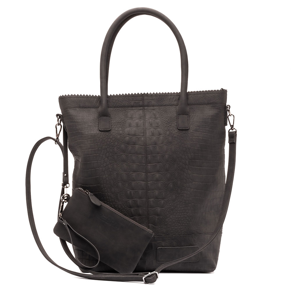 Zebra Trends Natural Bag Kartel Rits Croco Black Zebra Trends Natural Bag Kartel Rits Croco Black
