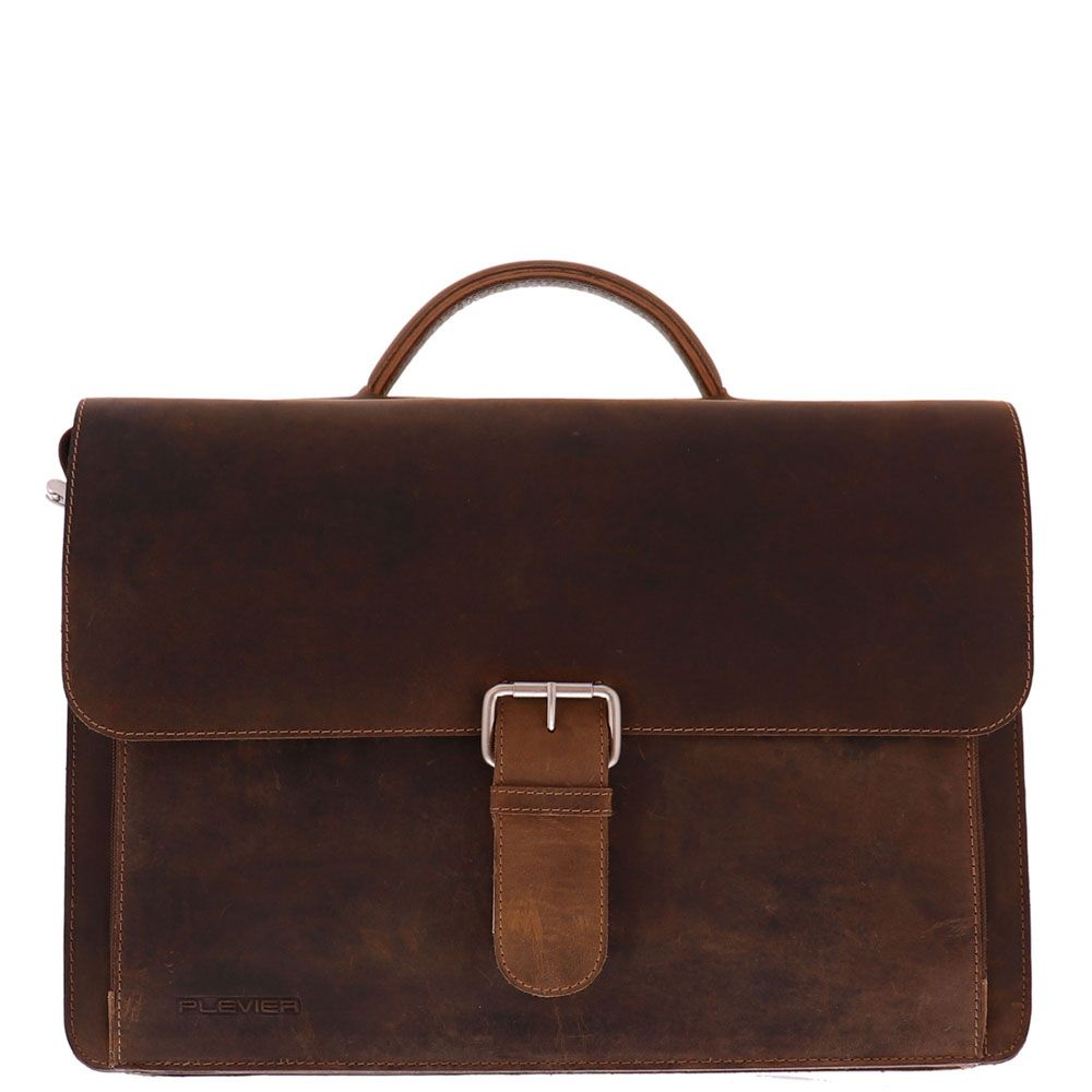 Plevier Retro Darwin Vintage Laptop Bag 2-Vaks 15.6" Brown Plevier Retro Darwin Vintage Laptop Bag 2-Vaks 15.6" Brown