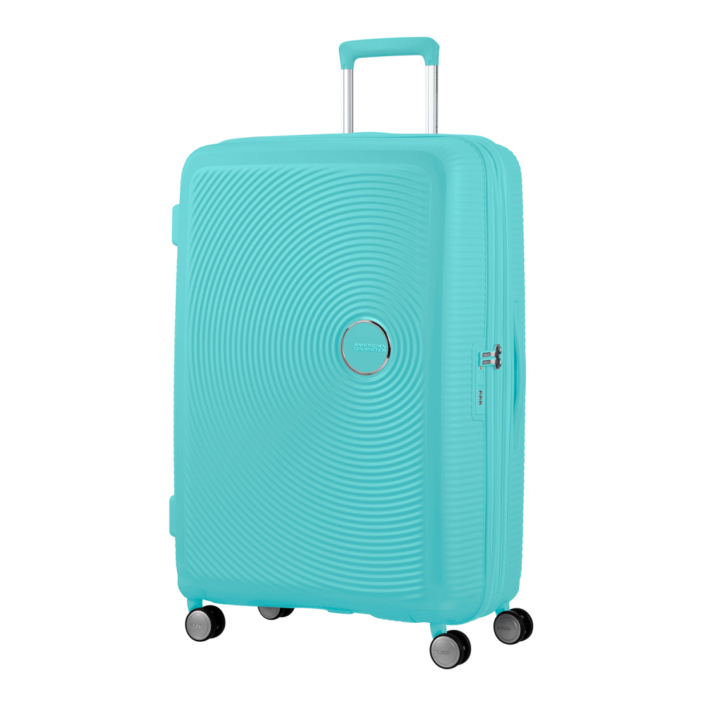 American Tourister Soundbox Spinner 77 Expandable Poolside Blue American Tourister Soundbox Spinner 77 Expandable Poolside Blue