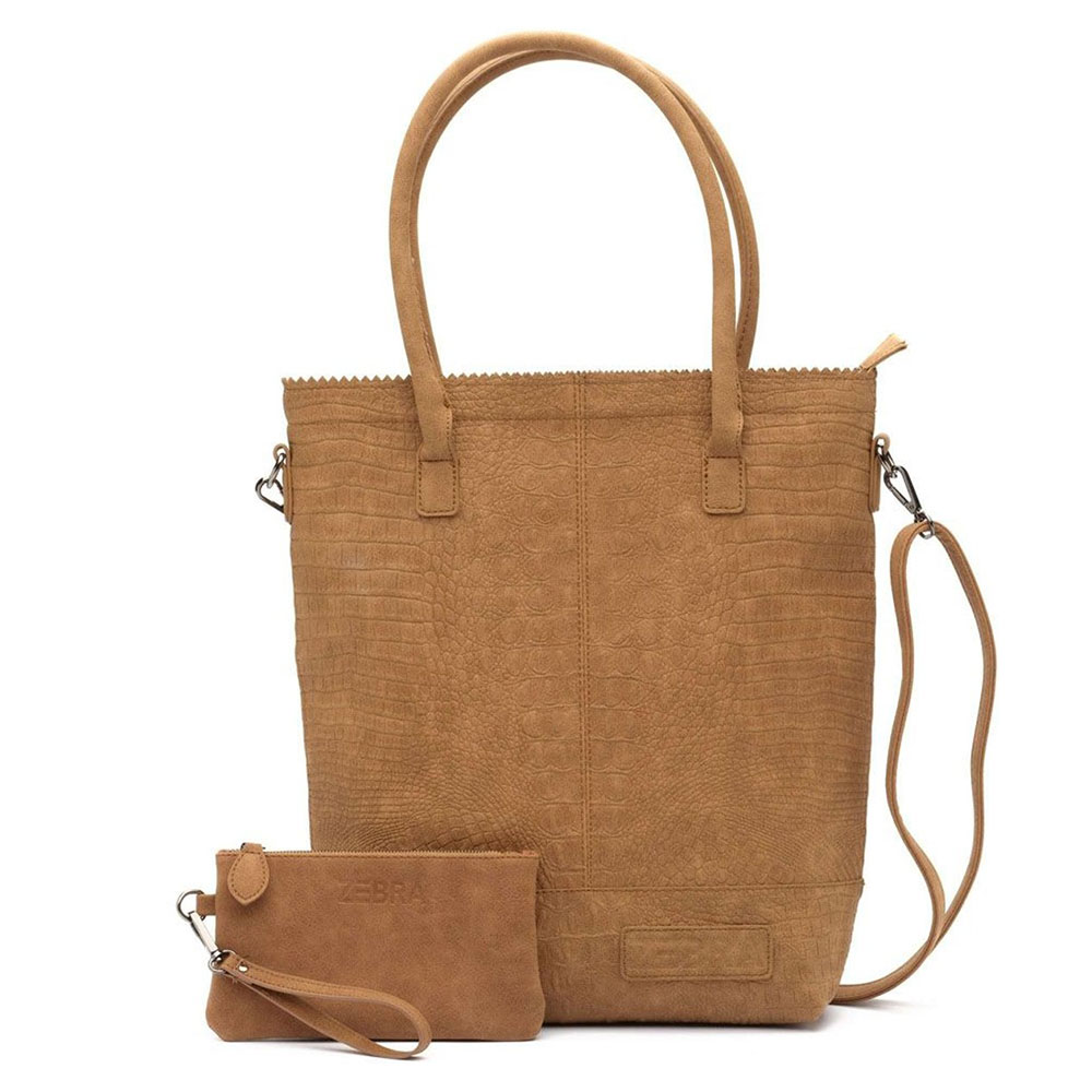Zebra Trends Natural Bag Kartel Rits Croco Camel Zebra Trends Natural Bag Kartel Rits Croco Camel