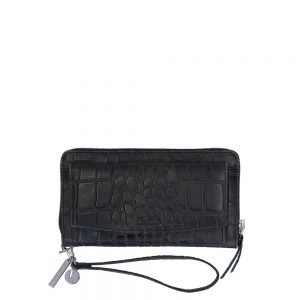 LouLou Essentiels Vintage Croco Silver Mobile Wallet Black