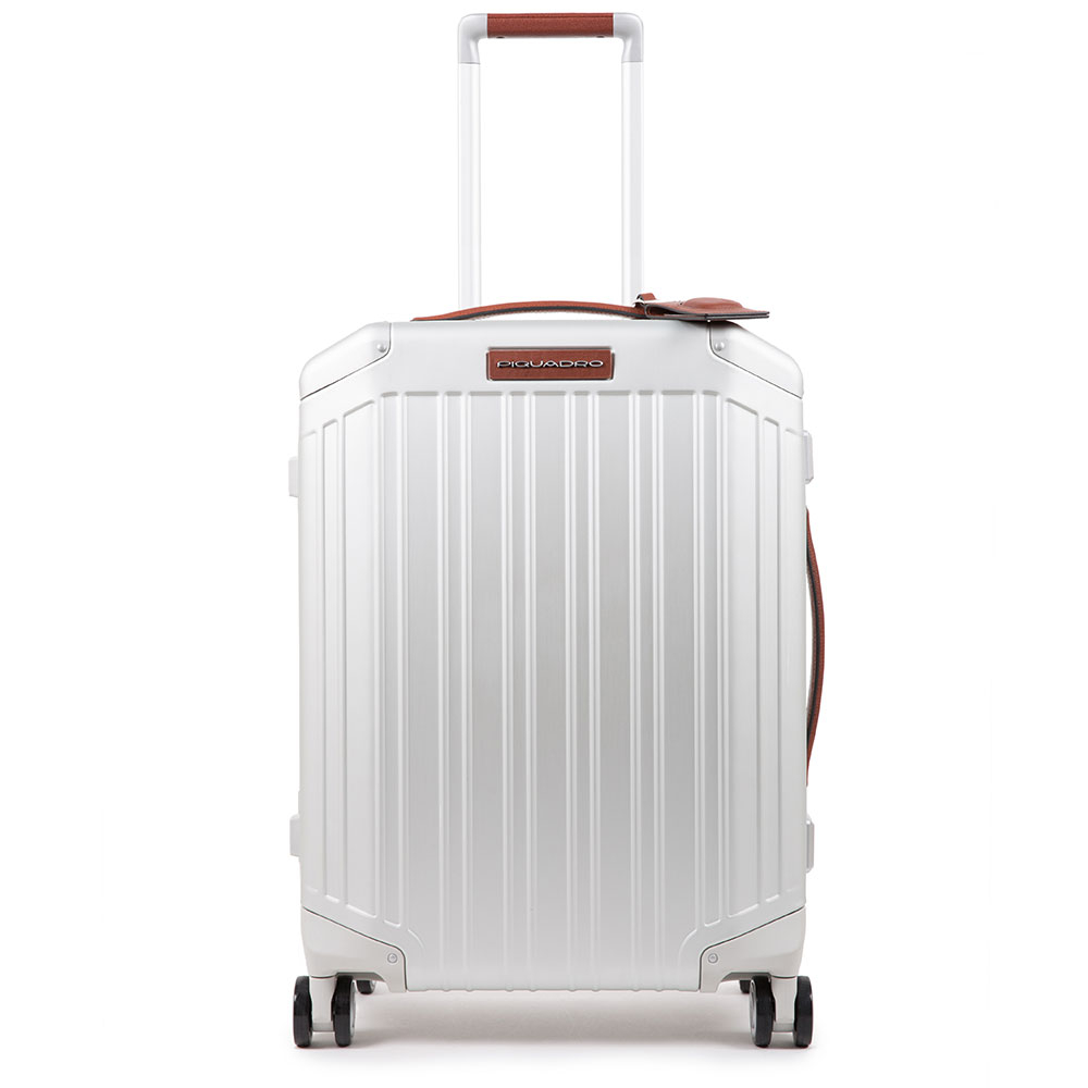 Piquadro Alu Slim 4 Wheel Cabin Trolley Aluminum / Leather Piquadro Alu Slim 4 Wheel Cabin Trolley Aluminum / Leather