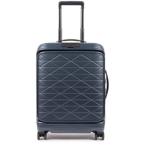 Piquadro PQ-BIZ Ultra Slim USB Cabin Expandable Spinner 55 Front Pocket Night Blue