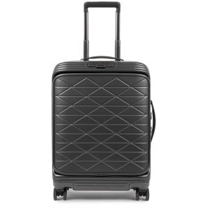 Piquadro PQ-BIZ Ultra Slim USB Cabin Expandable Spinner 55 Front Pocket Black
