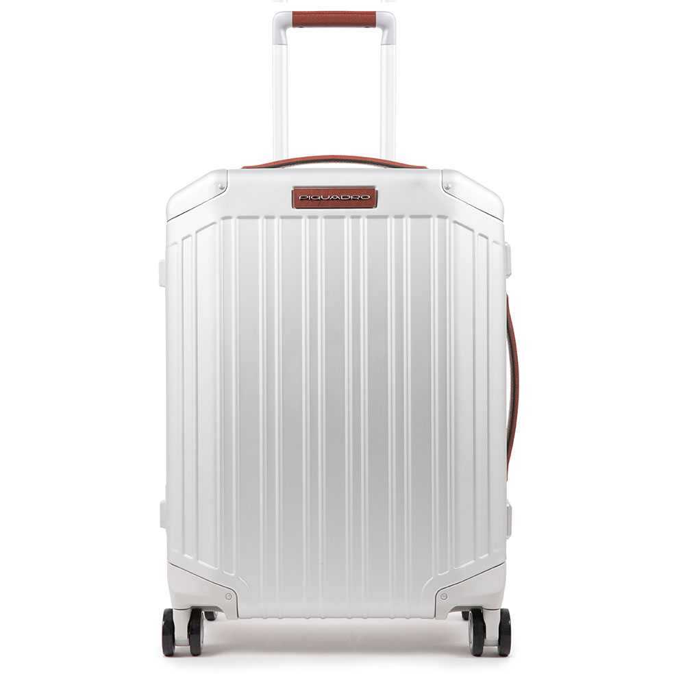 Piquadro Alu Medium 4 Wheel Trolley Aluminum / Leather Piquadro Alu Medium 4 Wheel Trolley Aluminum / Leather