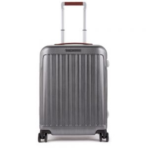 Piquadro Relyght Plus Ultra Slim Spinner 55 Dark Grey / Tobacco