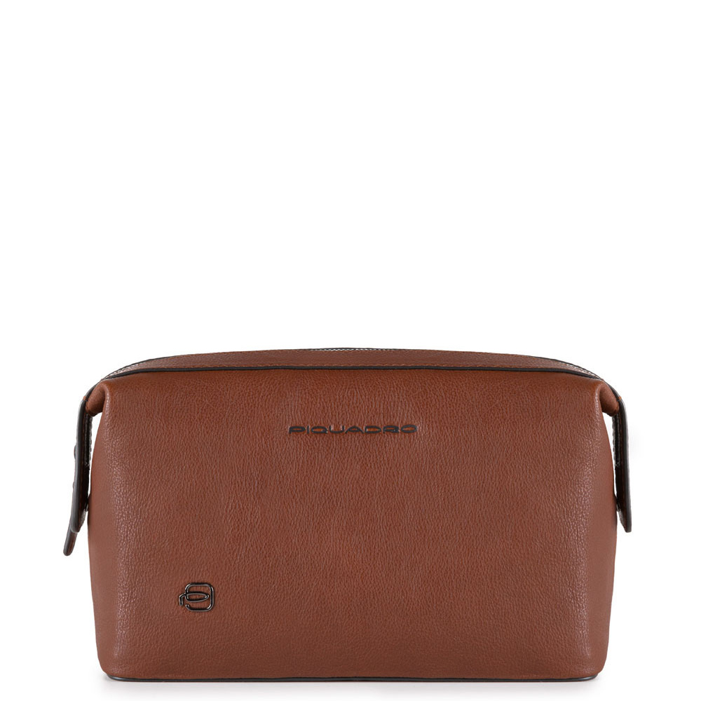 Piquadro Black Square Toiletry Bag Tobacco Piquadro Black Square Toiletry Bag Tobacco