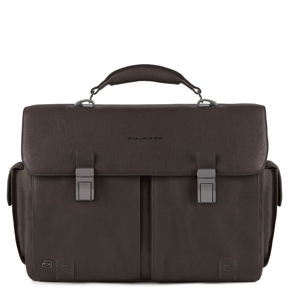 Piquadro Black Square Computer Briefcase 15.6" Dark Brown Piquadro Black Square Computer Briefcase 15.6" Dark Brown
